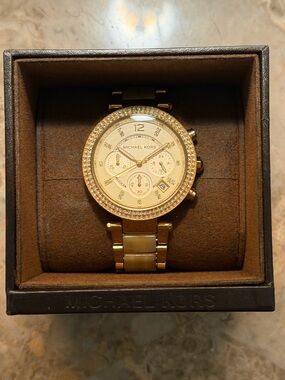 Michael Kors Black Embossed Leather Watch Box